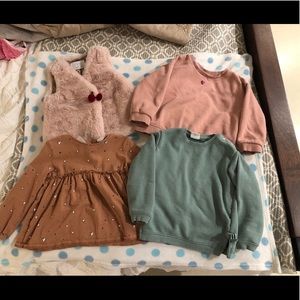 Zara little girls winter tops bundle size 3-4